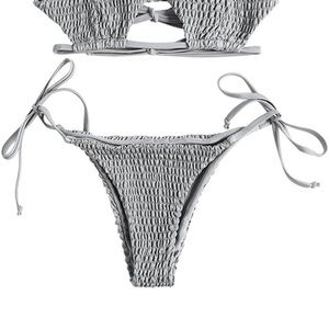 ZAFUL Womens Sexy Braided Ribbed Cutout Bikini Bottoms